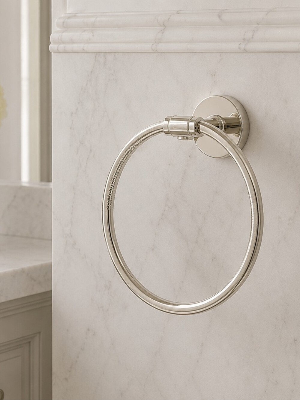NWT Restoration Hardware Polished Nickel Towel Ring - Kent collection